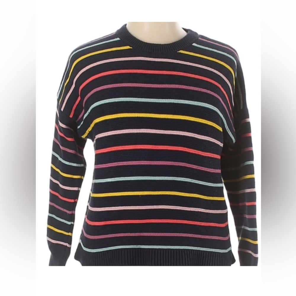 Marine Layer Women's Striped Sweater - Black, Pink, Yellow, Blue